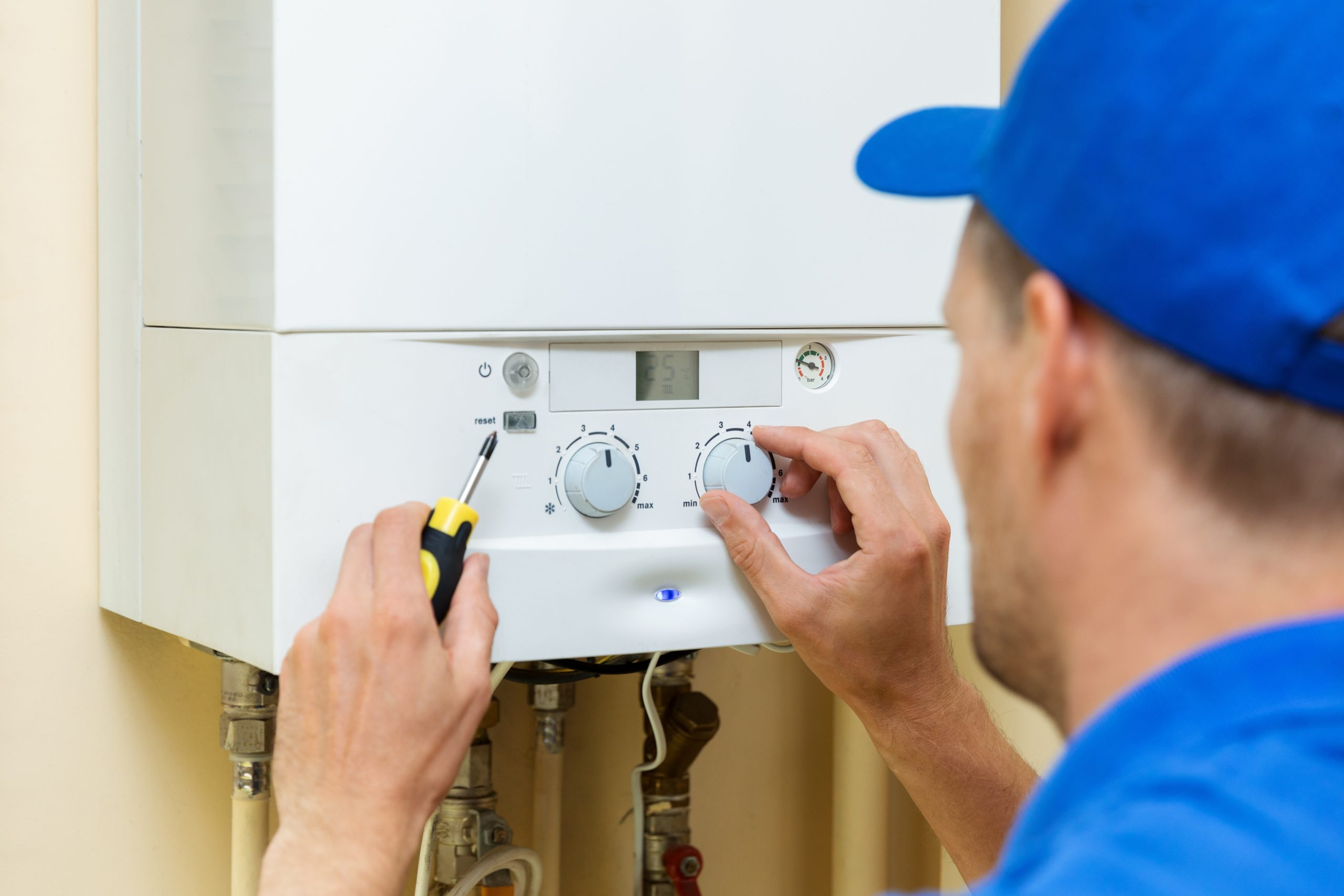 boiler being repaired